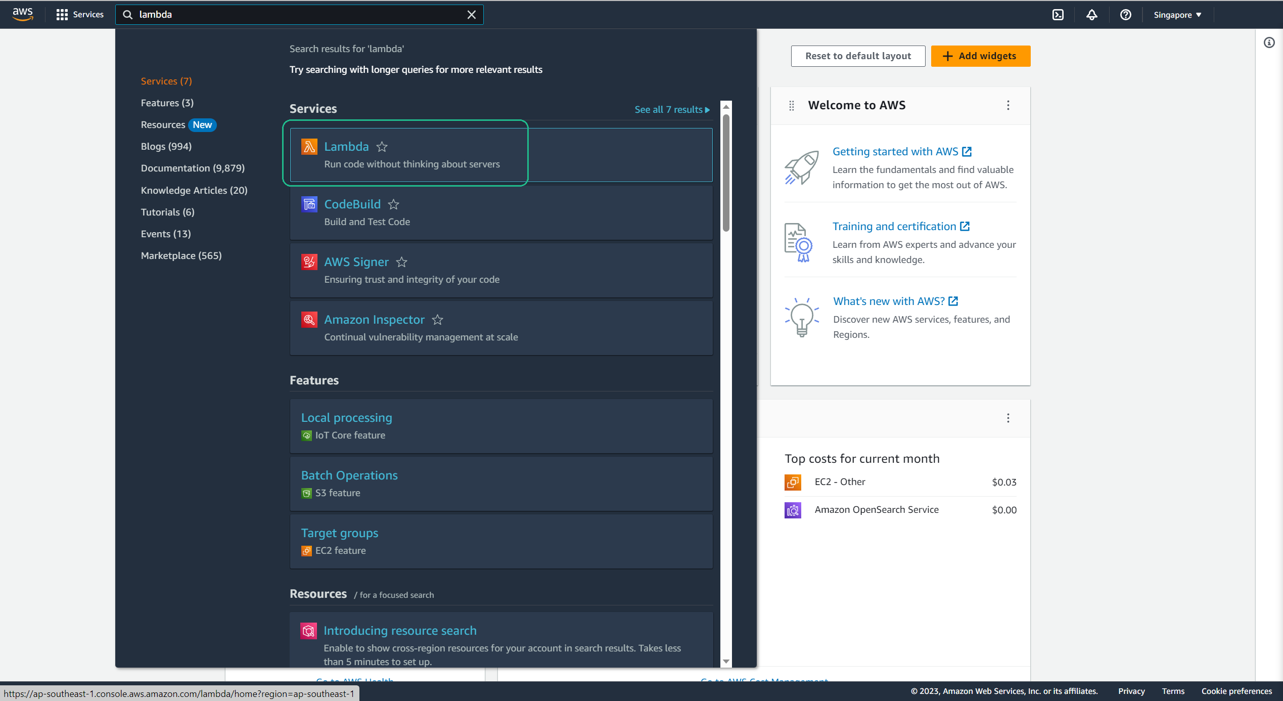 Lambda Dashboard