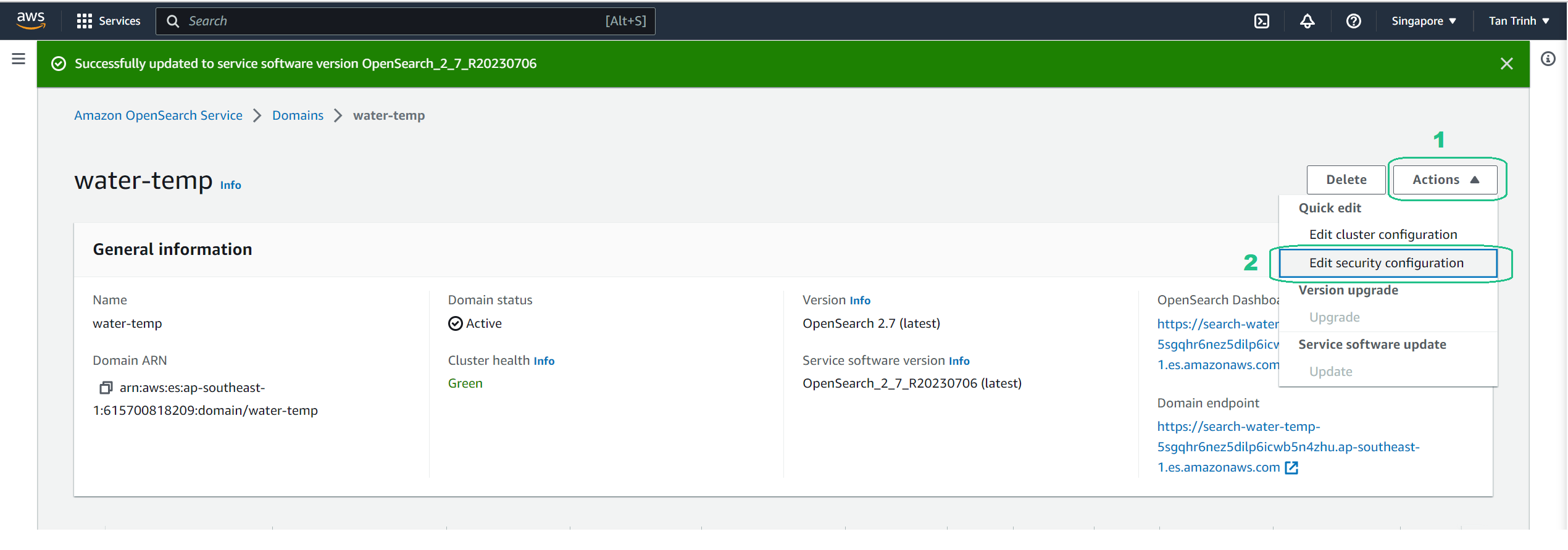 Edit security configuration